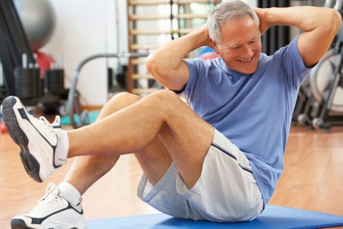 a man doing physical exercises to treat prostatitis