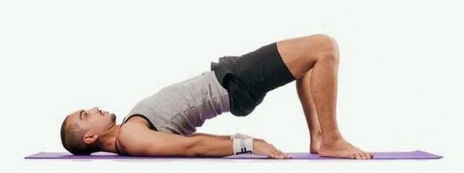 Man performs exercise